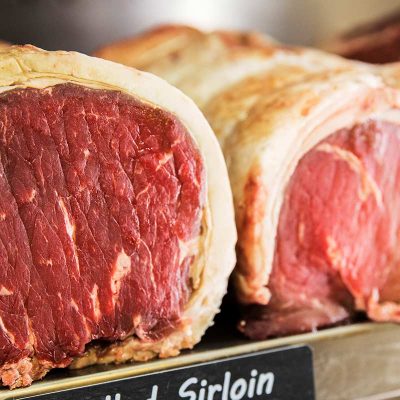 Rolled aged sirloin beef